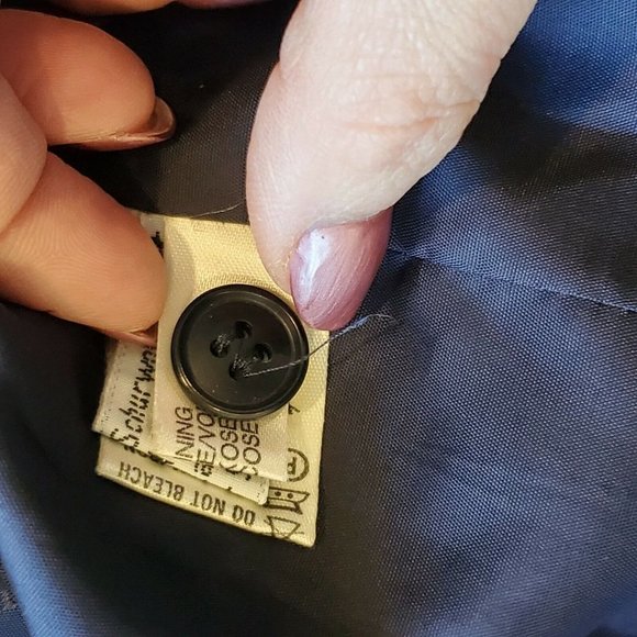 Vintage Escada Germany Navy Blue Wool Lined Midi Skirt Pockets hi rise‎ Sz Small - Picture 9 of 12